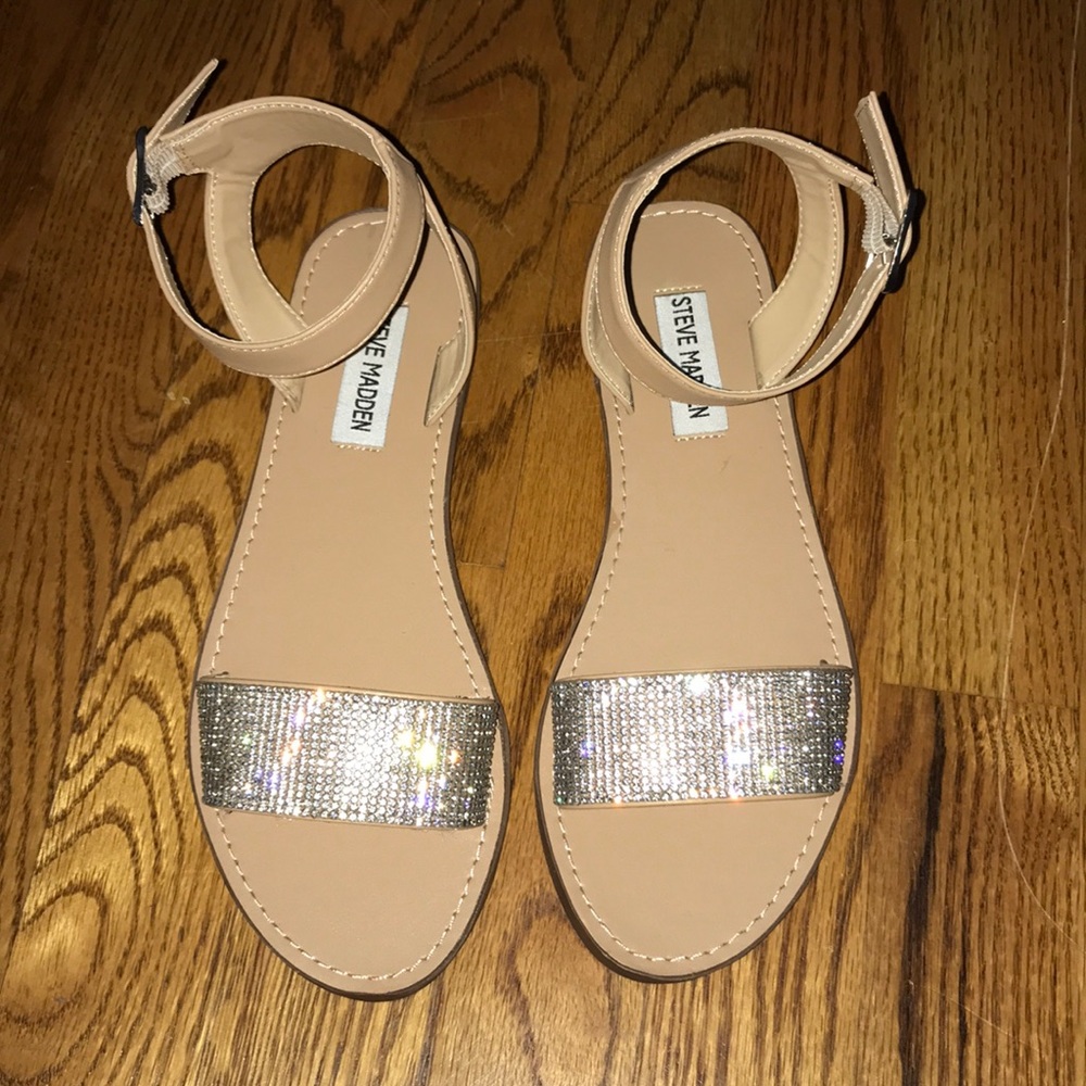 Steve Madden Nude Rhinestone Sandals